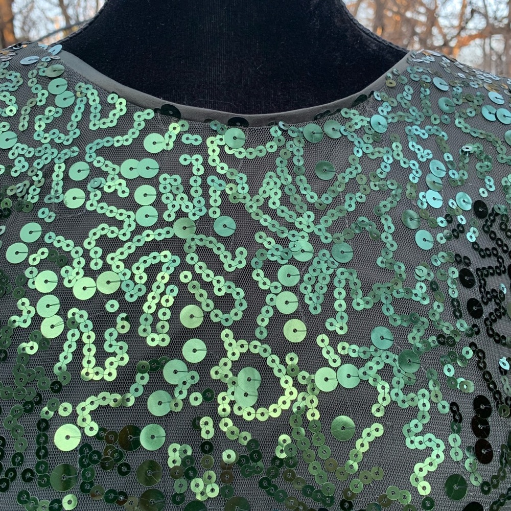 NWT Jessica Simpson Dark Green Sequin Dress - Picture 4 of 5